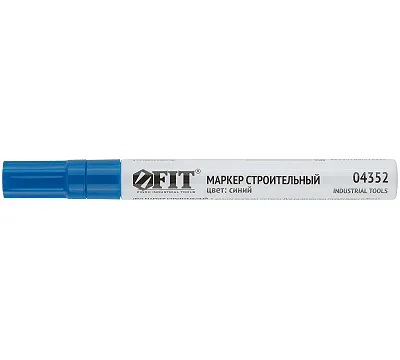 Маркер строительный с жидким красящим составом, алюминиевый корпус, синий FIT