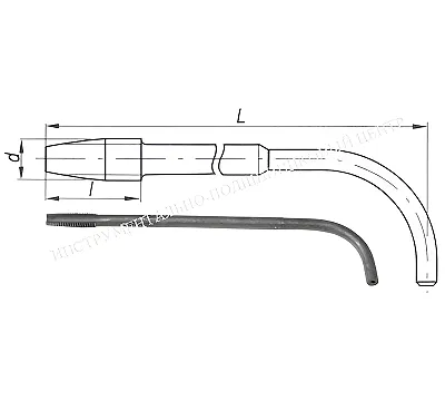 Метчик Гаечный М 6 (1,0) Р6М5 с изогнутым хвостовиком