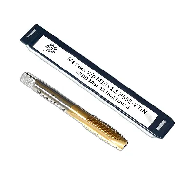 Метчик М10,0 (1,5) м/р.HSSЕ-V (GV3) спиральная подточка, покрытие TiN ISO 529 TLX