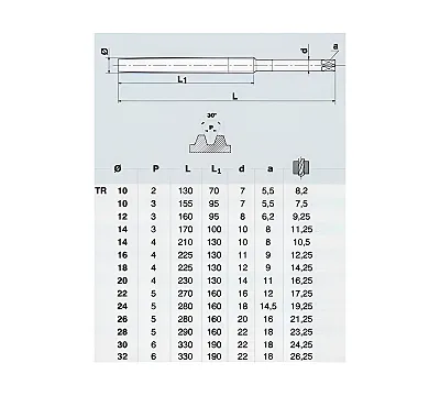 Метчик машинно-ручной Tr 22х5 Р6АМ5 CNIC