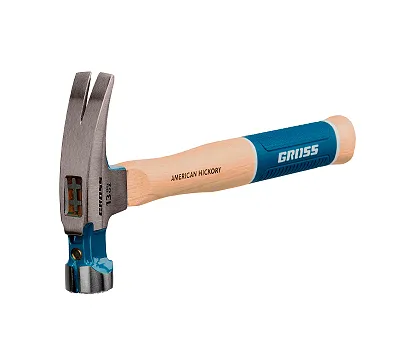 Молоток-гвоздодер, 380 г, угол 75, магнит, обрезиненная рукоятка AMERICAN HICKORY GROSS