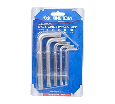 Набор Г-образных SPLINE, M5-M12, блистер, 5 предметов KING TONY 20505PR01
