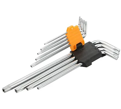 Набор Г-образных Torx, T10H-T50H, длинные, с отверстием, 9 предметов TOLSEN TT20057