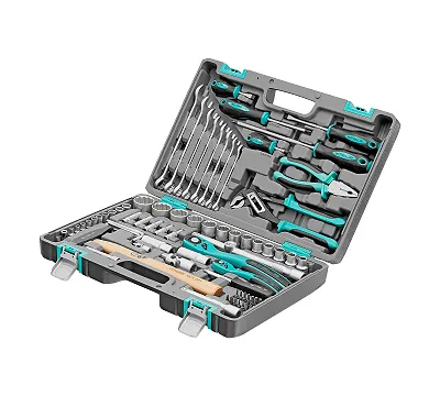 Набор инструментов, 1/2", 1/4", CrV, 12 гранные головки, пластиковый кейс, 76 предметов Stels