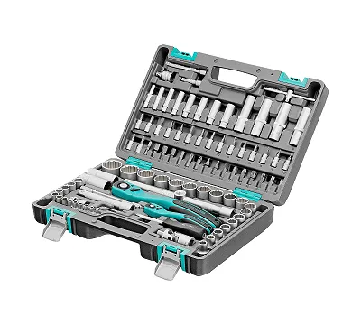 Набор инструментов 1/2", 1/4", CrV, 12 гранные головки, пластиковый кейс, 94 предмета Stels