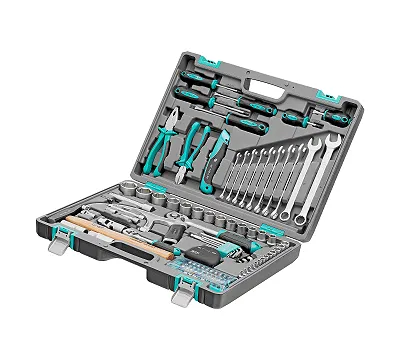 Набор инструментов, 1/2", 1/4", CrV, пластиковый кейс 98 предметов Stels