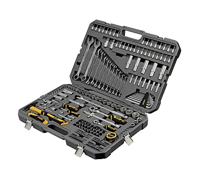 Набор инструментов, 1/2", 1/4", CrV, S2, пластиковый кейс, 194 предмета Denzel