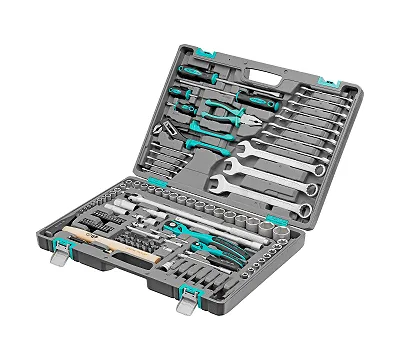 Набор инструментов, 1/4", 1/2", Cr-V, S2, усиленный кейс, 119 предметов Stels