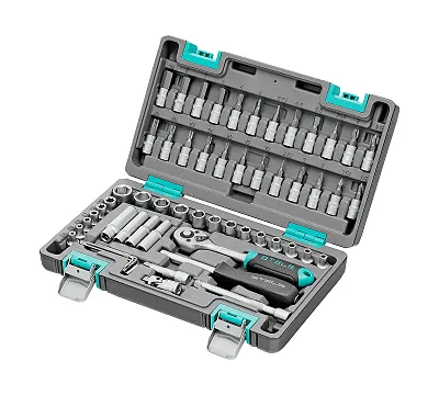 Набор инструментов, 1/4", CrV, пластиковый кейс 57 предметов Stels