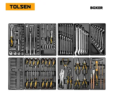 Набор инструментов 157 предметов, "BOXER", для тележки, 12 ложементов TOLSEN TT85415-157