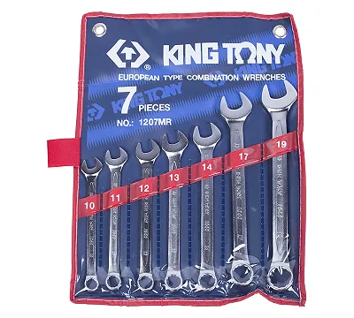Набор ключей гаечных комбинированных 10-19 мм, 7 шт KING TONY 1207MR