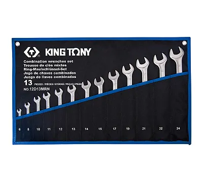 Набор комбинированных ключей, 6-24 мм, чехол из теторона, 13 предметов KING TONY 12D13MRN