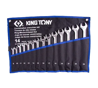 Набор комбинированных ключей, 8-24 мм, чехол из теторона, 14 предметов KING TONY 12D15MRN01