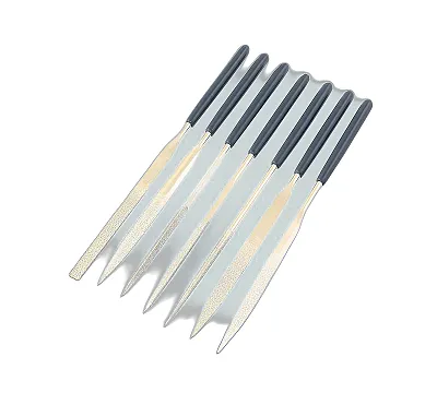 Набор надфилей алмазных из 7шт. L140х3 с обрезиненными ручками TLX