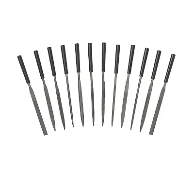 Набор надфилей с ручкой QG31001-D 160х4 (12 ps) У12 WOLFSTAR