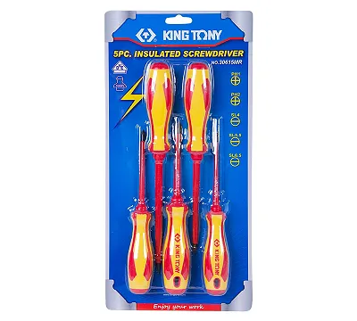 Набор отверток коробка, диэлектрические, 5 предметов KING TONY