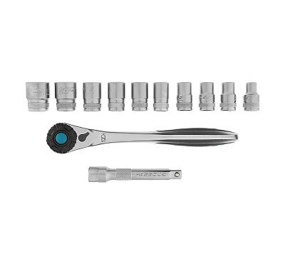 Набор торцевых головок, трещотка 120 зубьев, 1/2", CrV, 12 предметов Gross