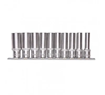 Набор удлиненных торцевых головок 1/2", шестигранные, CrV, 10 шт, 10-22 мм Stels
