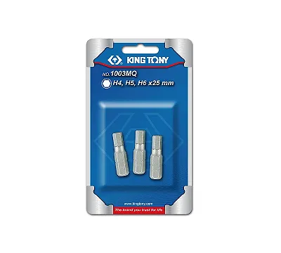 Набор вставок (бит) 1/4", HEX, 4,5,6 мм, 3 предмета 1003MQ KING TONY