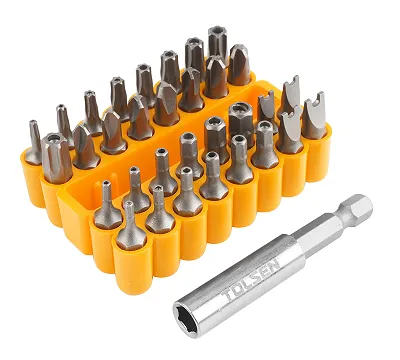Набор вставок (бит) 1/4", Security hex, TorxTR, Spaner, Torg-Set, Tri-Wing, 33 предмета TOLSEN TT20369