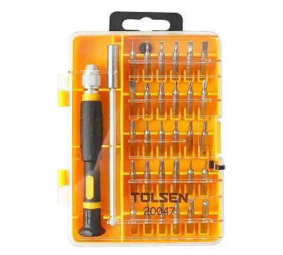 Набор вставок (бит) 4 мм, PH, PZ, Hex, Torx, Slotted, прецизионных, 32 предмета TOLSEN TT20047s
