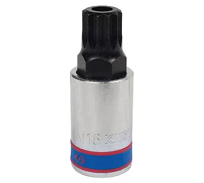 Насадка (бита) торцевая 1/2", SPLINE, M16, с отверстием KING TONY 402B16