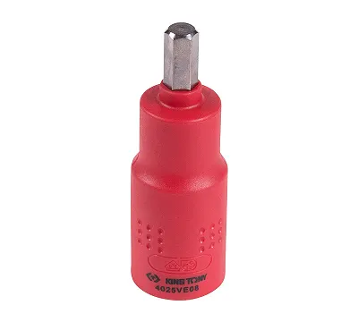 Насадка (бита) торцевая диэлектрическая 1/2", HEX, 8 мм, L = 75 мм KING TONY 4025VE08