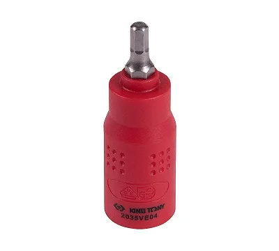 Насадка (бита) торцевая диэлектрическая 1/4", HEX, 4 мм, L = 54 мм KING TONY 2035VE04