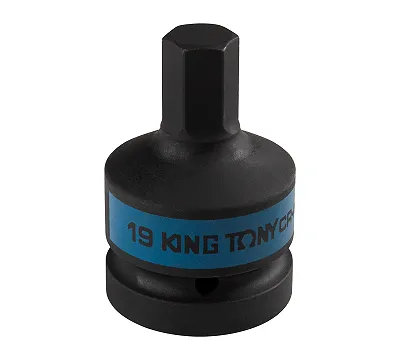 Насадка (бита) ударная торцевая 1", HEX, 19 мм, L = 80 мм KING TONY 801519M