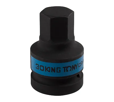 Насадка (бита) ударная торцевая 1", HEX, 30 мм, L = 80 мм KING TONY 801530M