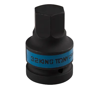 Насадка (бита) ударная торцевая 1", HEX, 32 мм, L = 80 мм KING TONY 801532M