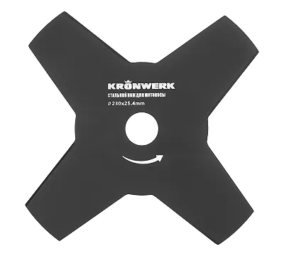 Нож для триммера 230х25,4, 4 лезвия Kronwerk