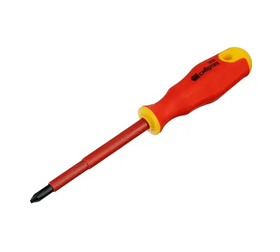 Отвертка диэлектрическая PH2 х 100 мм, CrV, до 1000 В, двухкомпонентная рукоятка Сибртех