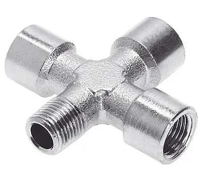 Переходник резьбовой крестообразный F1/4">F1/4">F1/4">M1/4" VEPA A138/2