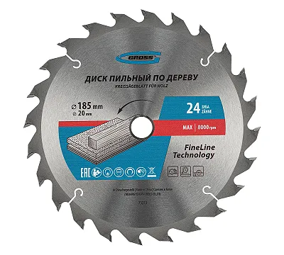Пильный диск по дереву 185 x 20/16 x 24Т Gross