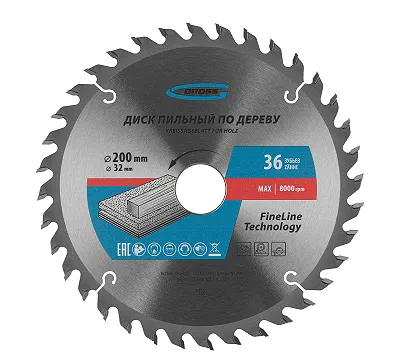 Пильный диск по дереву 200 x 32/30 x 36Т Gross