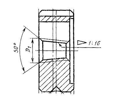 Плашка Коническая дюймовая К 3/8"(NPT), 18 ниток/дюйм, dнар.45мм Р6М5
