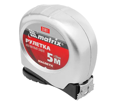 Рулетка Magnetic,5 м х 19 мм,магнитный зацеп Matrix