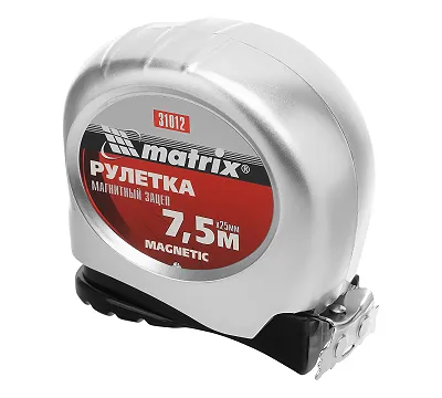 Рулетка Magnetic,7,5 м х 25 мм,магнитный зацеп Matrix