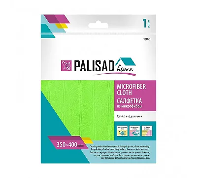 Салфетка из микрофибры для кухни 350 x 400 мм, зеленая, Home Palisad
