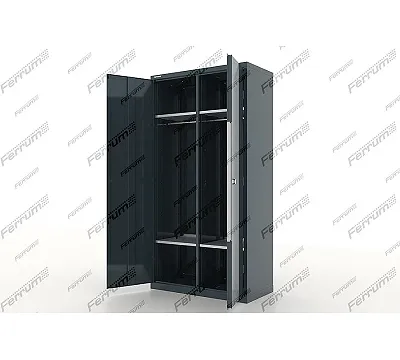 Шкаф металлический для одежды двухсекционный, "Premium", тёмно-серый FERRUM 13.2041-7016/7016