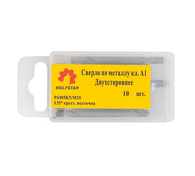 Сверло 4.0мм цх двухстороннее Класс А1 Р6М5К5/М35 WOLFSTAR (упаковка 10шт)