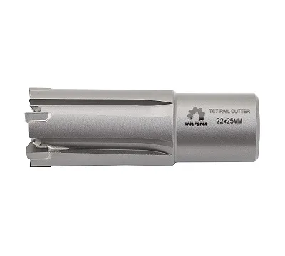 Сверло корончатое для рельсов 22х25мм ТСТ хв.Weldon 19mm WOLFSTAR