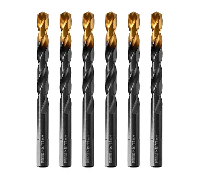 Сверло по металлу, 11 мм, HSS-Tin, Golden Tip, 6 шт. Denzel
