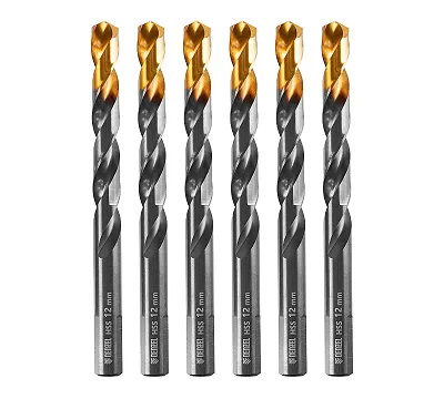 Сверло по металлу, 12 мм, HSS-Tin, Golden Tip, 6 шт. Denzel