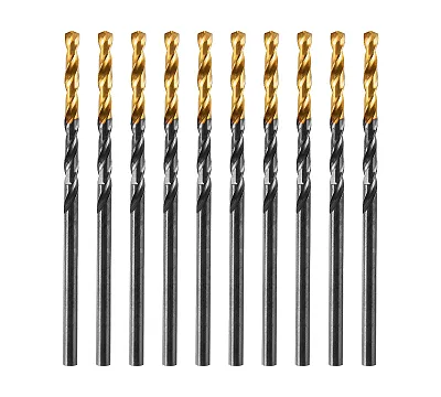 Сверло по металлу, 2,5 мм, HSS-Tin, Golden Tip, 10 шт. Denzel