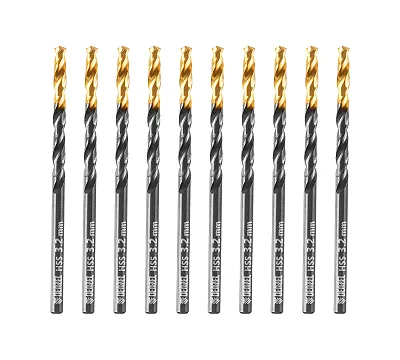 Сверло по металлу, 3,2 мм, HSS-Tin, Golden Tip, 10 шт. Denzel