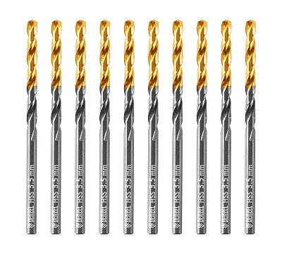 Сверло по металлу, 3,5 мм, HSS-Tin, Golden Tip, 10 шт. Denzel