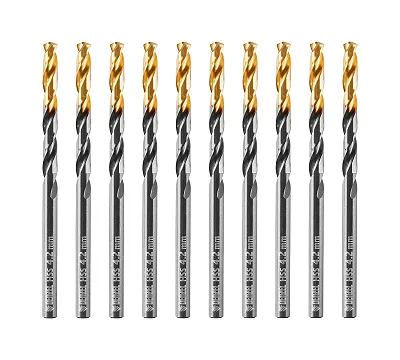 Сверло по металлу, 4,2 мм, HSS-Tin, Golden Tip, 10 шт. Denzel