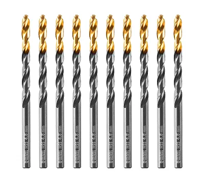 Сверло по металлу, 4,8 мм, HSS-Tin, Golden Tip, 10 шт. Denzel